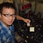 CEI graduate fellow Sanfeng Wu uses lasers to investigate the light-matter interactions of the 2D material.