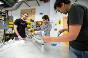 2016 CEBR REU student Eden Rivers works on new battery materials.