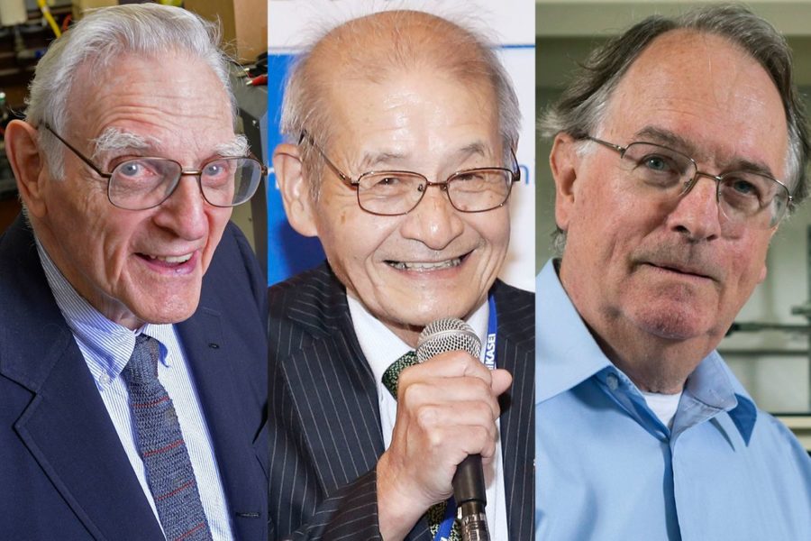 2019 Nobel chemistry laureates Headshots of three men