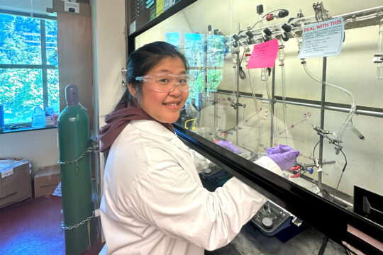 Alison Wang in the Xiao Lab.