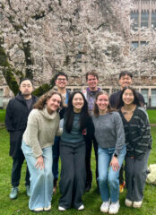 Connor Dalton (second row, second from right) with fellow members of the Reed Lab.